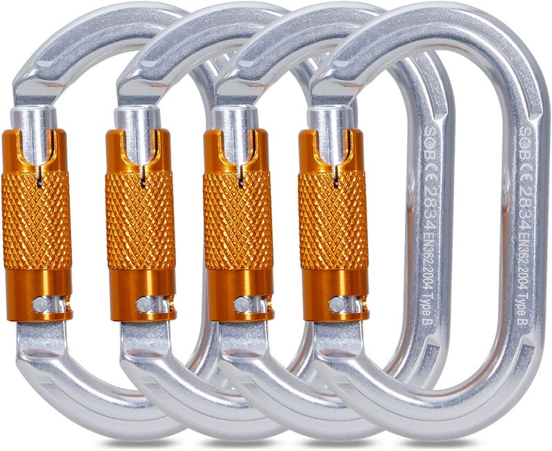 SOB Auto Locking Climbing Carabiner Clips,Heavy Duty Asymmetrical Carabiner Connector Used for Rappelling Gear Rescue Outdoor Projects Dog Leash - Image 1